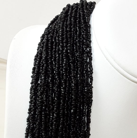 Monies Style Beaded Multi-Strand Macrame 1 Pice India Coin Necklace 20" - Vtg - Picture 3 of 10